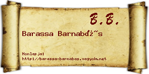 Barassa Barnabás névjegykártya